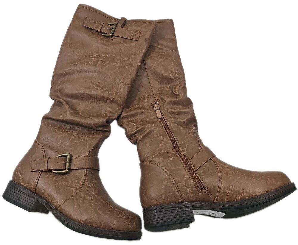 Journee Collection ~Woman Sz. 7M~ Stormy Tan Med Brown Boots Shoe Wide Calf NWOB